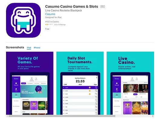 Mobile App IOS von Online Casino Casumo | worldcasinoexpert.de