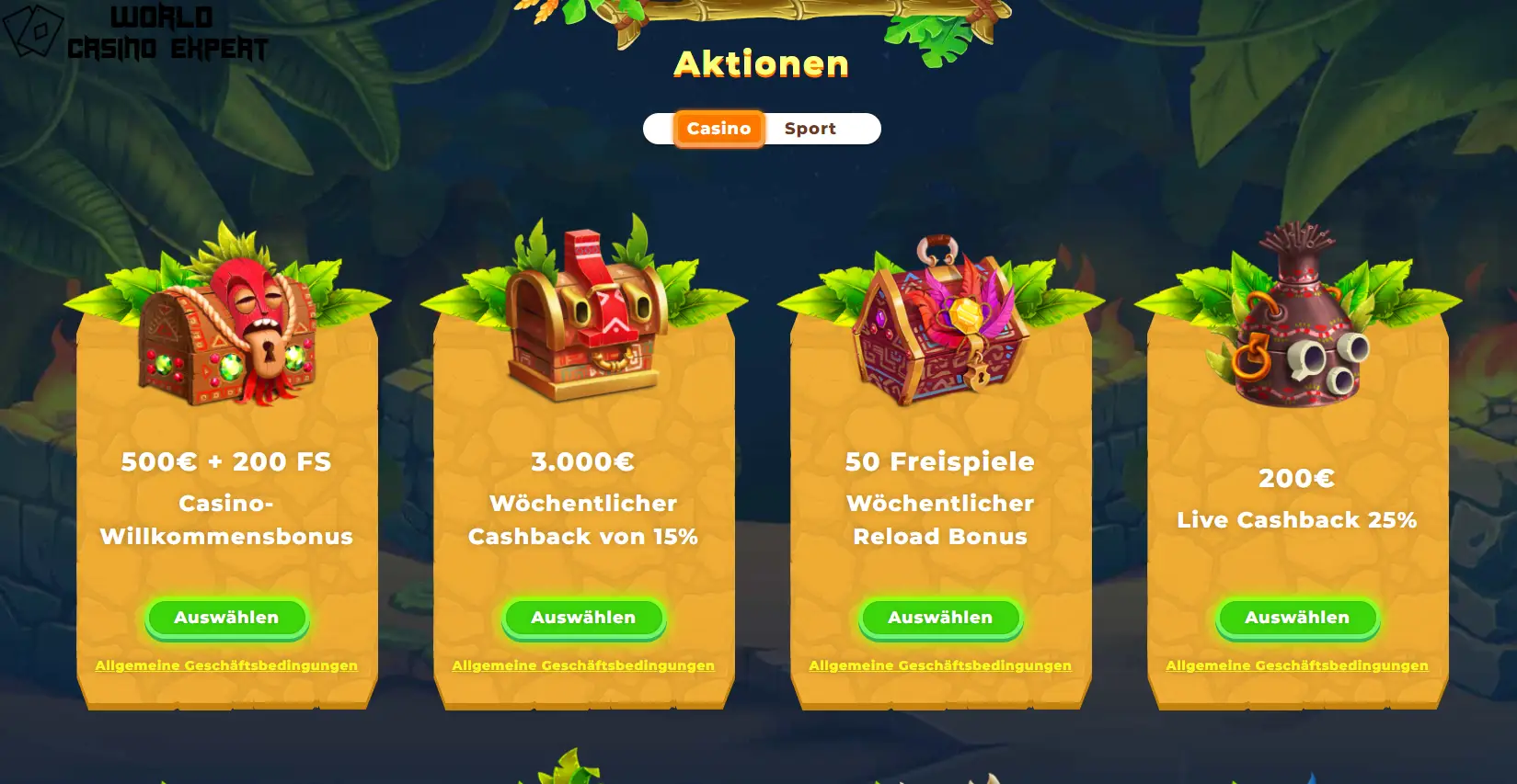 Wazamba Boni und Aktionen | World Casino Expert