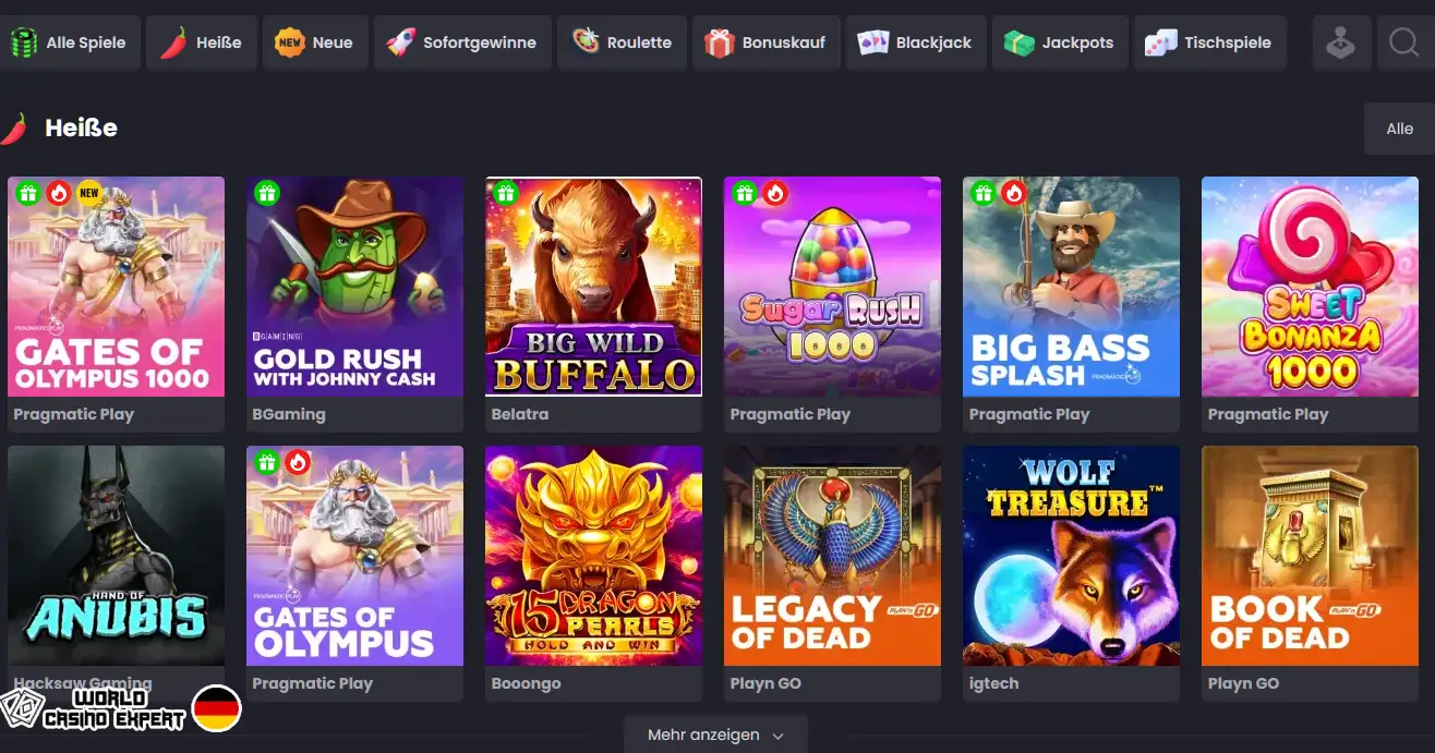 Online-Casino-Spiele bei Asino