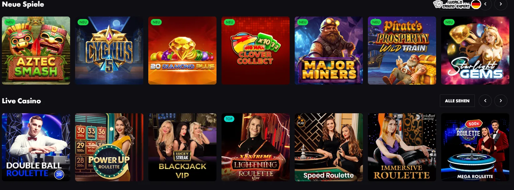 Spiele und Slots bei Roosterbet Casino