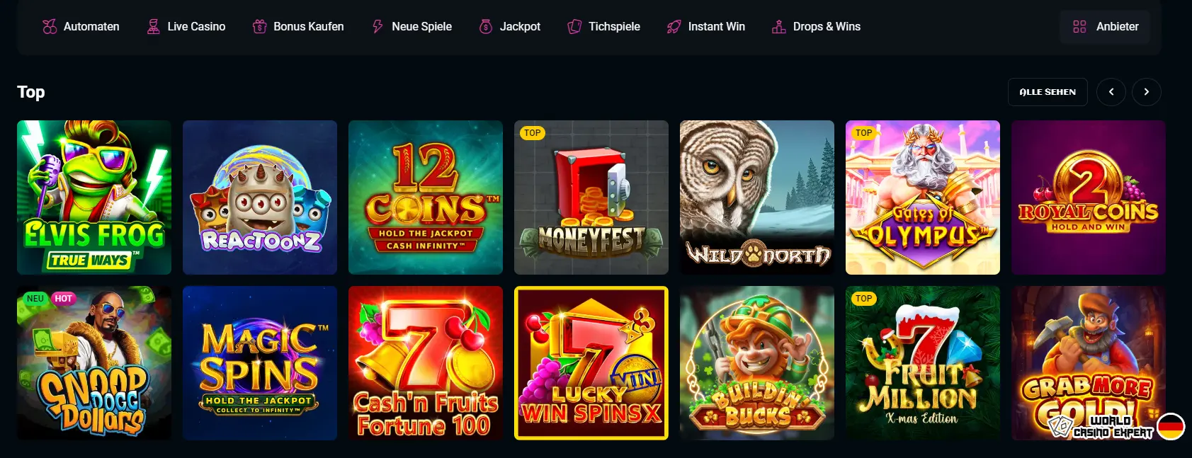 SpinsUp Casino Spiele