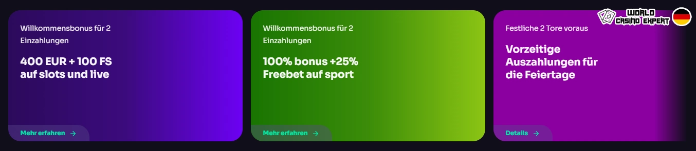 Willkommensangebote und Promos | Holen Sie sich einen Bonus bei WinSpirit