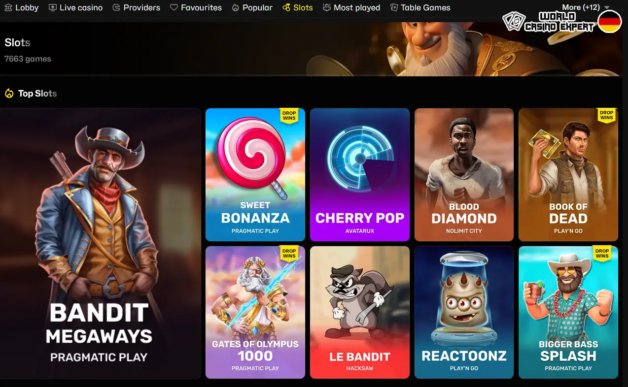 Spielautomaten, Tischspiele und Live-Dealer-Spiele bei BoxBet