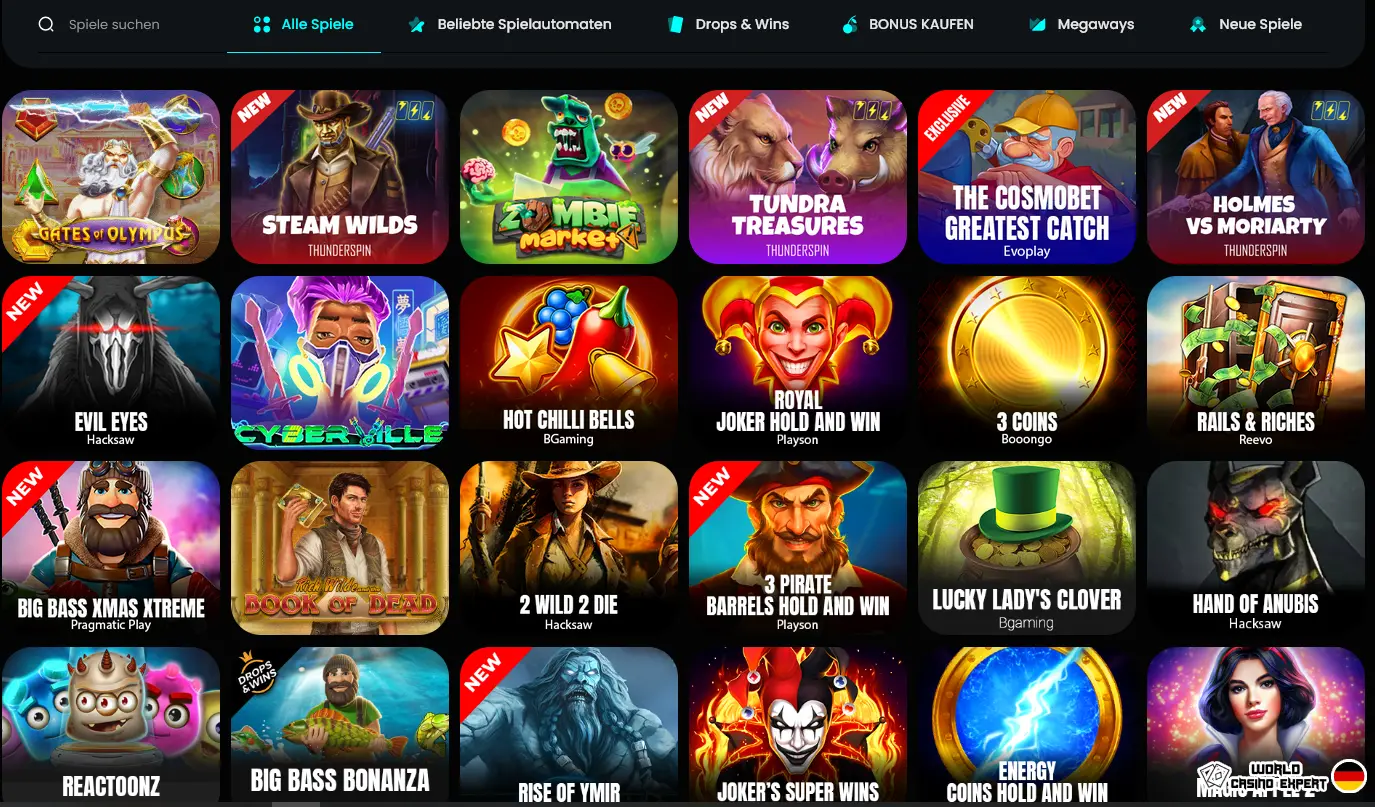 Was man im CosmoBet Online-Casino spielen kann