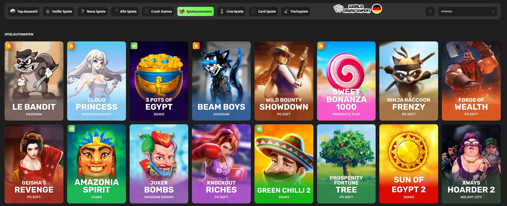 WillBet Online-Casino-Spielangebot