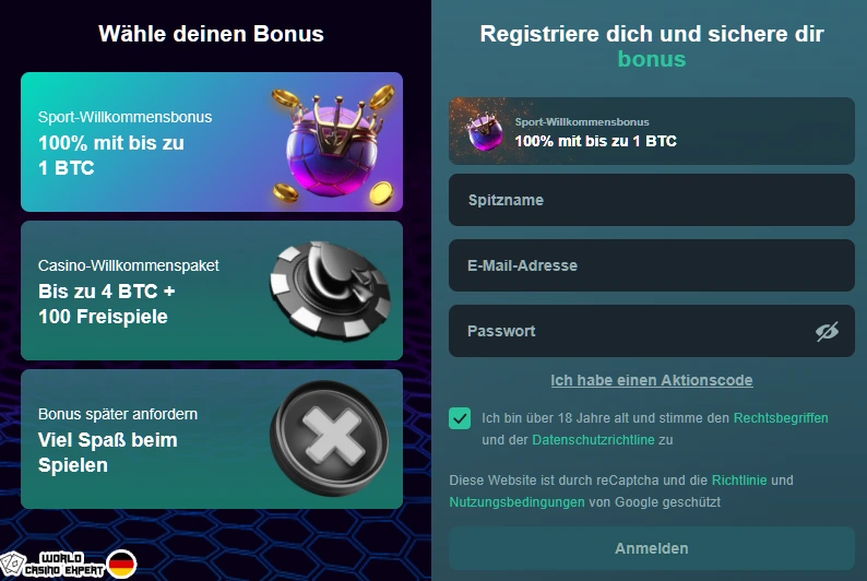 Wie melde ich mich bei Vave Casino an?
