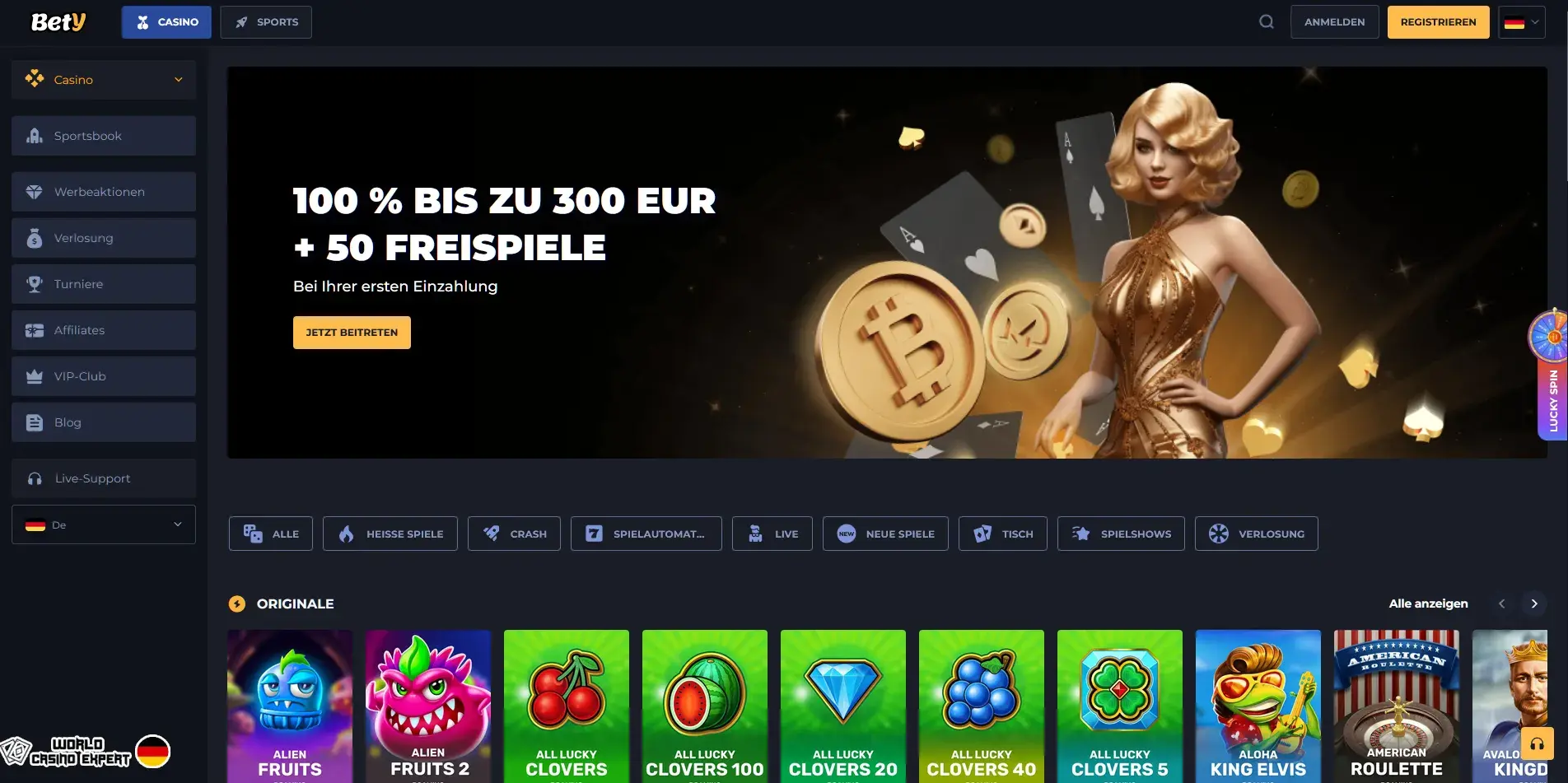 Bewertung des Online-Casino Bety