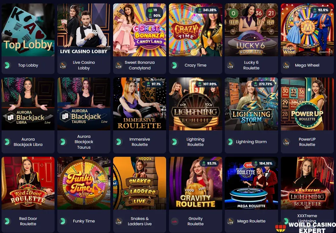Live-Casino-Spiele & Spielshows