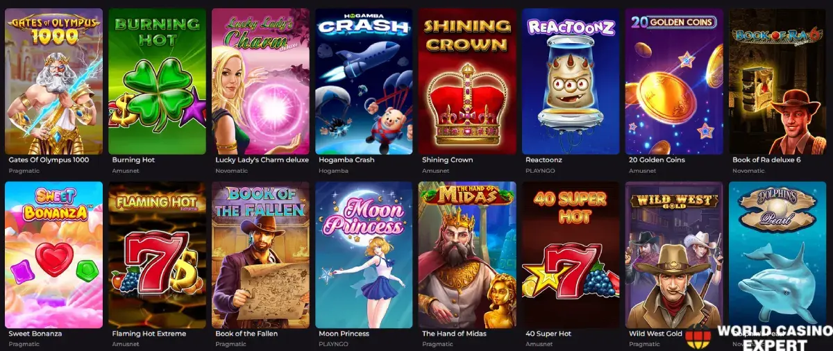 Auswahl an Spielen im SevenPlay Online Casino