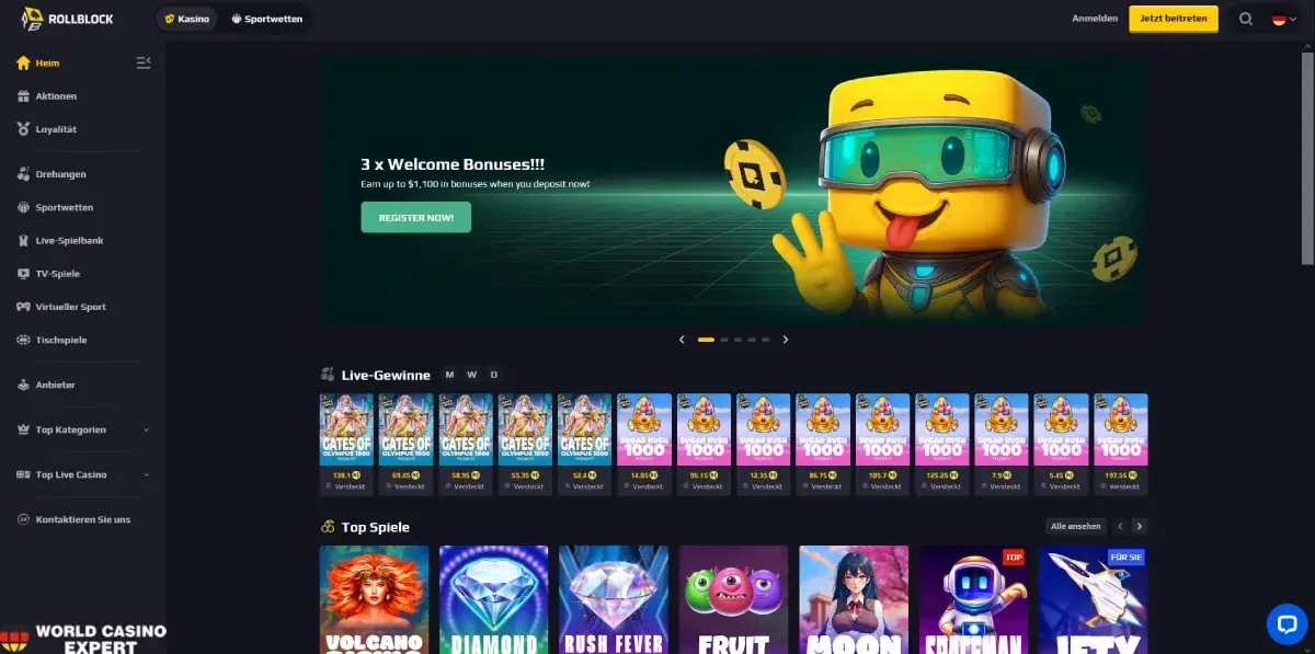 Bewertung des Online-Casino Rollblock.io
