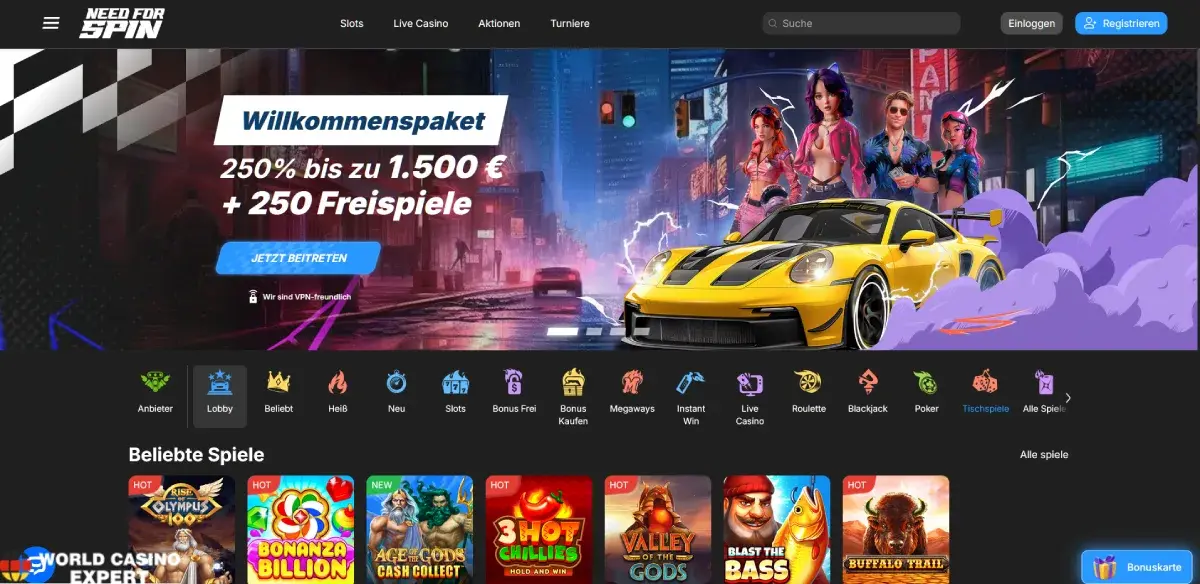 Bewertung des Online-Casino Need For Spin Bewertung des Online-Casino Need For Spin