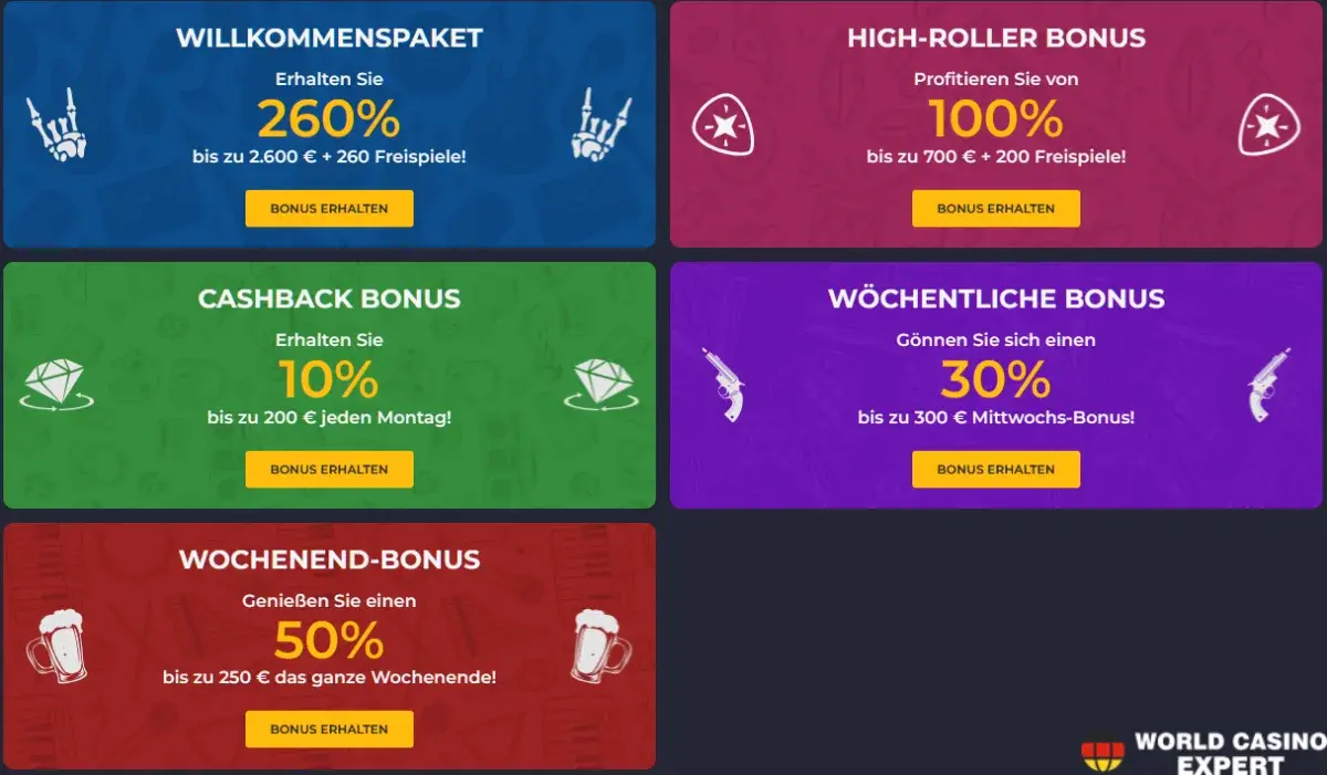 Boni und Werbeaktionen im Rolling Slots Casino