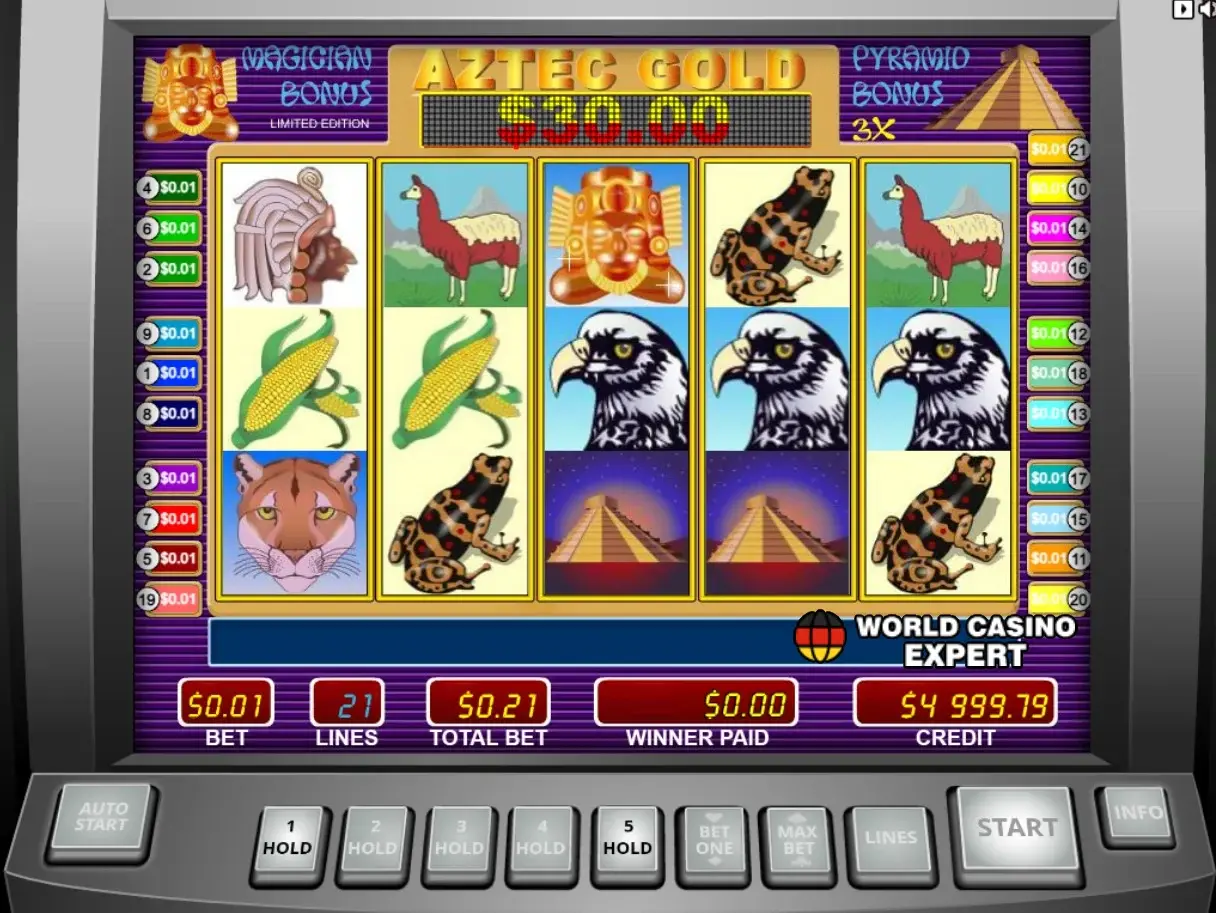 Grafik und Interface – Online Slot Aztec Gold