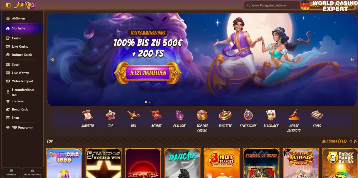 Bewertung des Online-Casino AbuKing
