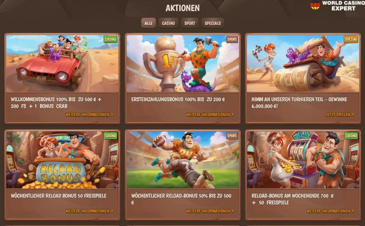 Beliebte Aktionen und Boni bei StoneVegas