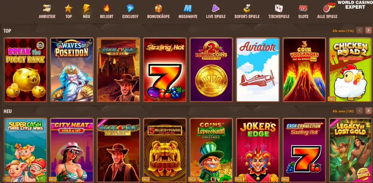 Spieleanbieter und Spiele im StoneVegas Casino