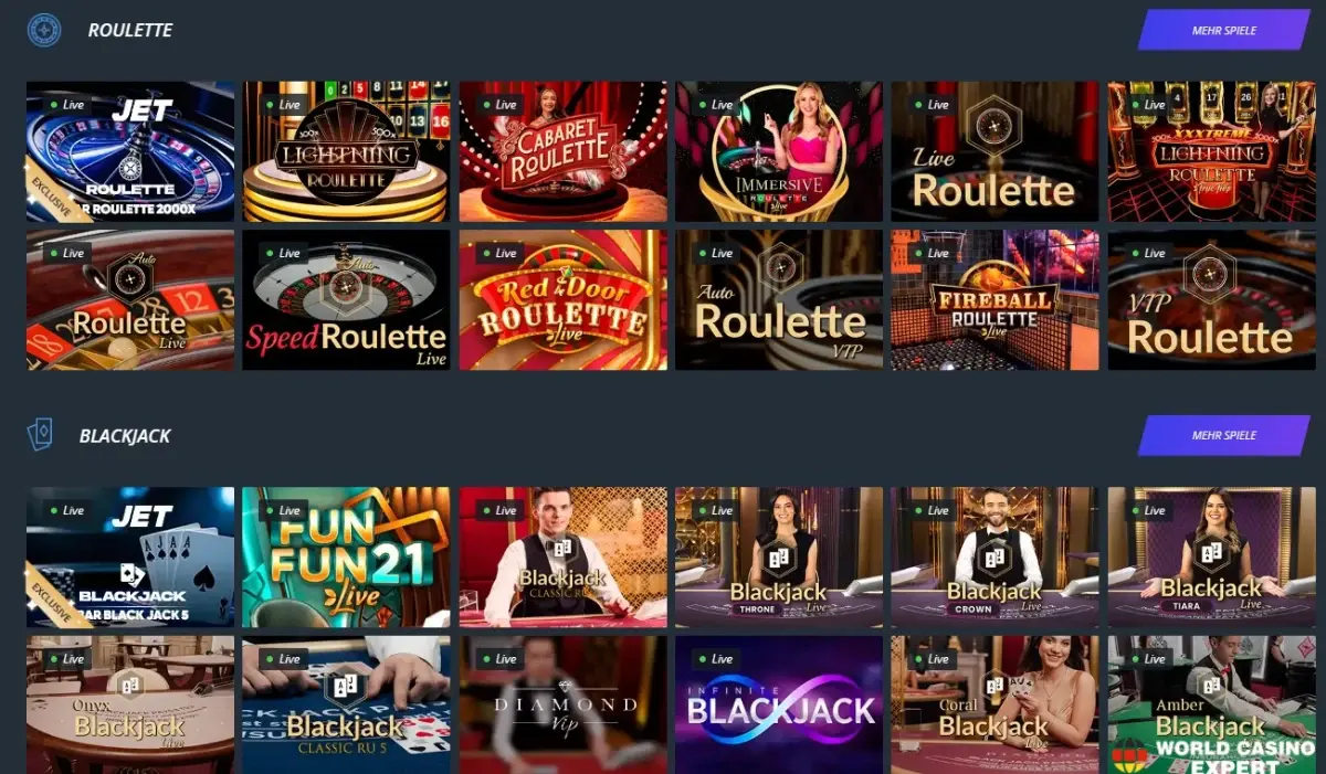 Live Casino: Immersive Atmosphäre und unterschiedliche Tische Live Casino: Immersive Atmosphäre und unterschiedliche Tische