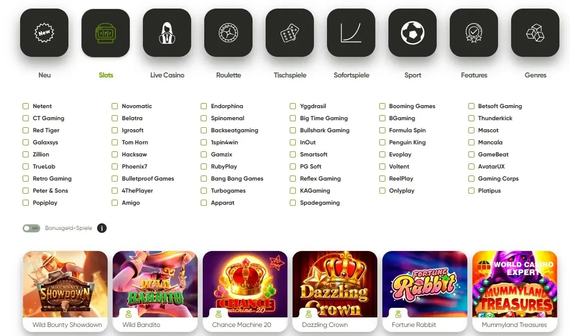 Spielauswahl, Plattform &amp; Technik