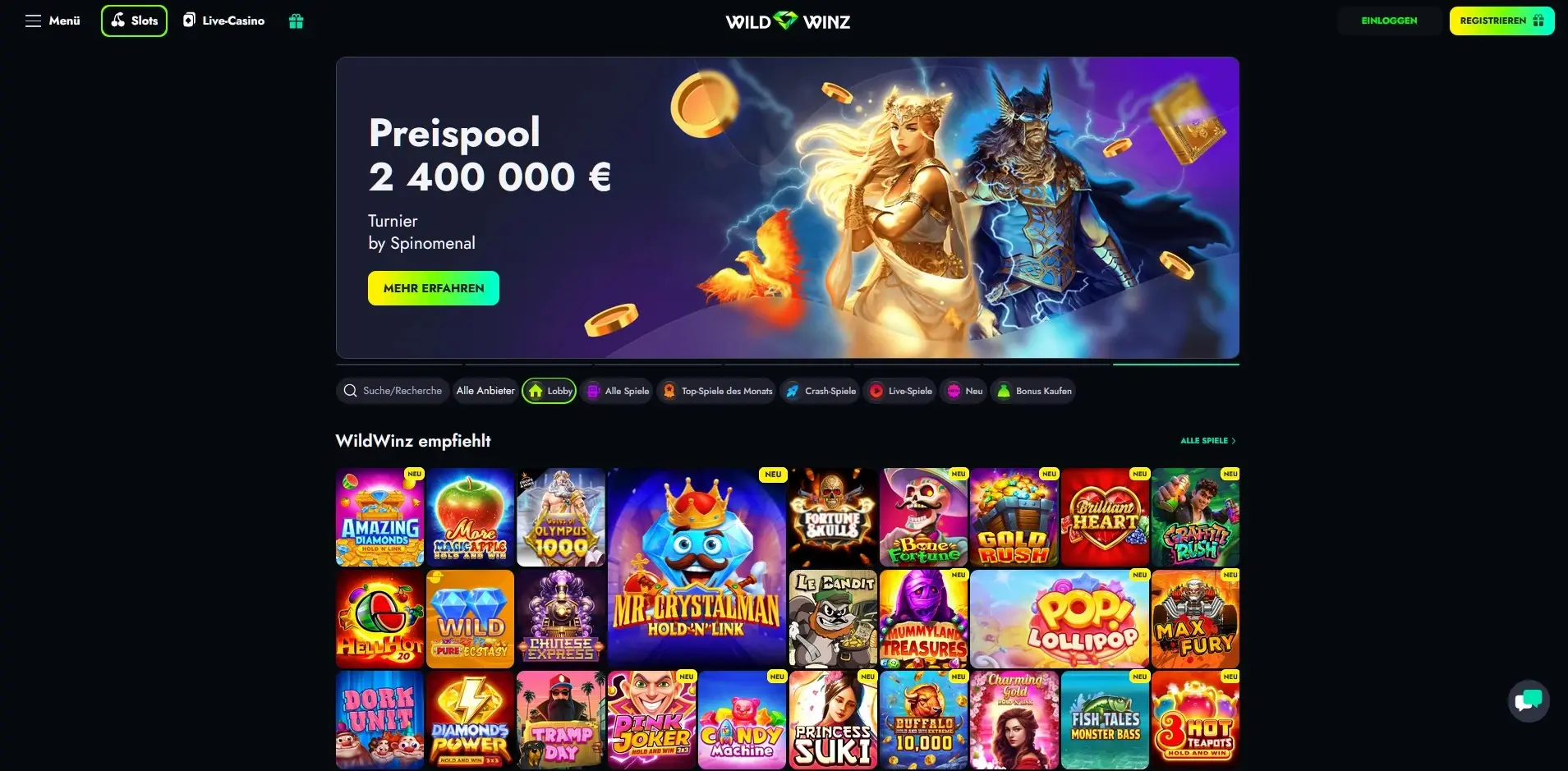 Wildwinz Online Casino im Überblick