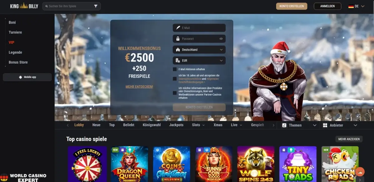 King Billy Casino Online – ausführlicher Casino-Test für deutsche Spieler