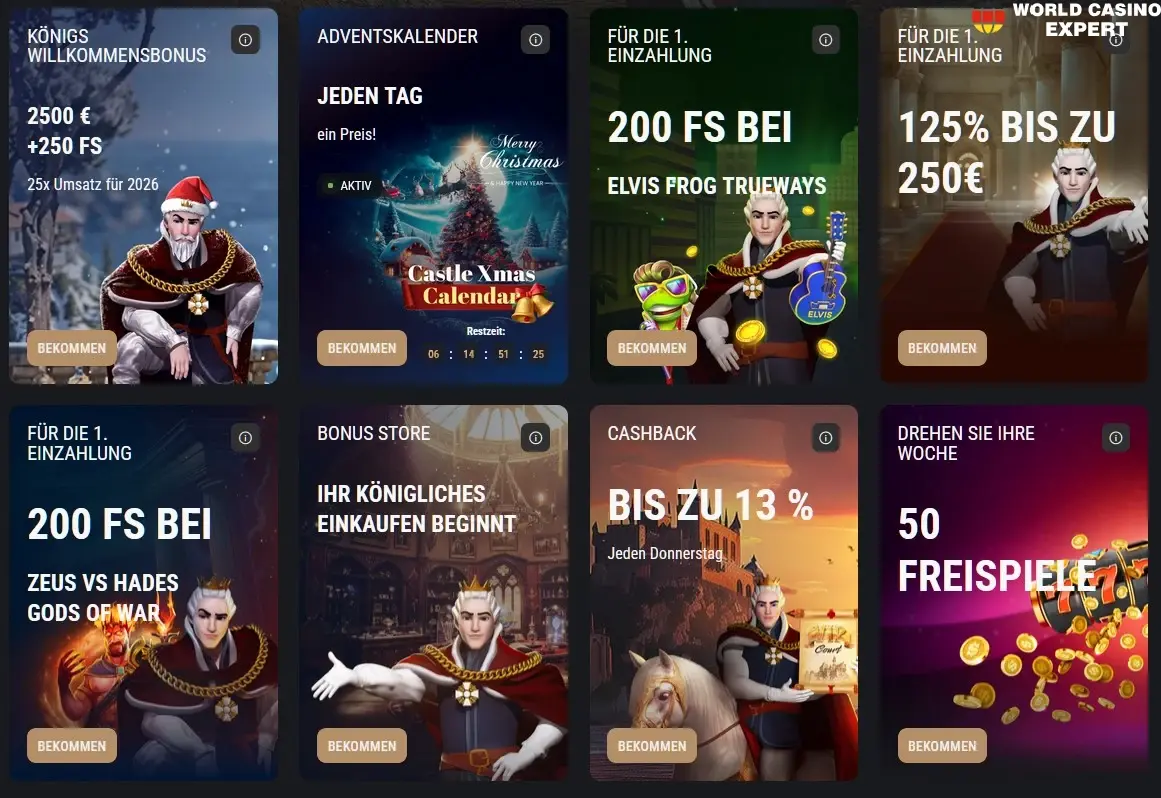 Boni und Willkommensangebote im King Billy Online Casino