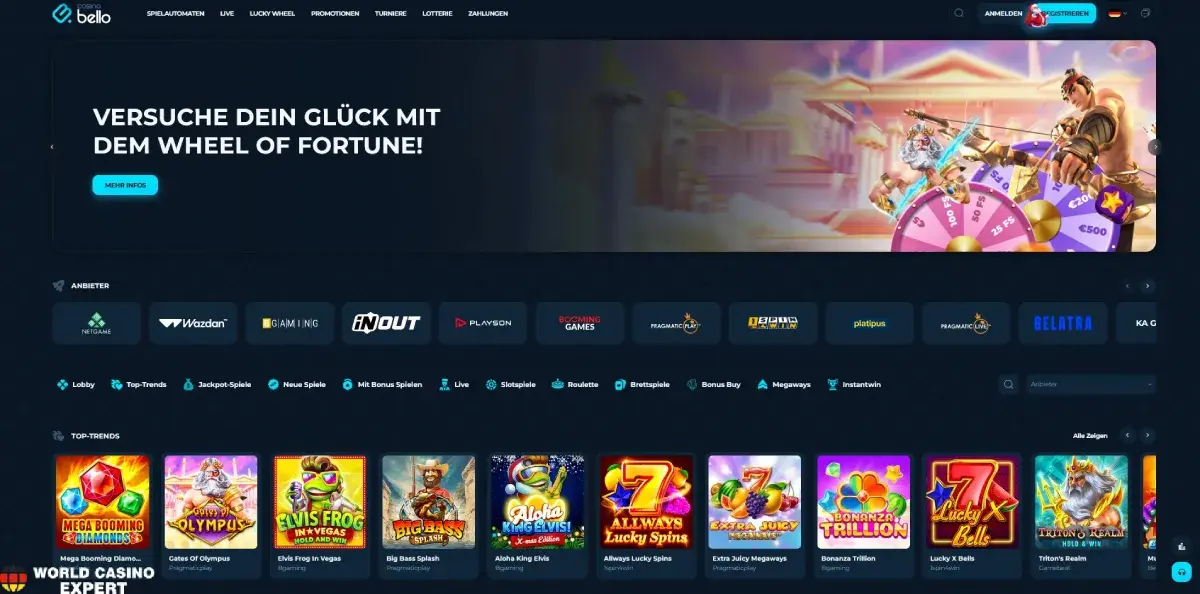Einführung in das Casinobello Online Casino