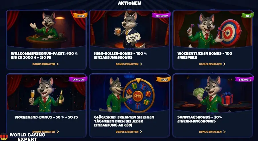 Casino Boni und Willkommensboni bei Golobet