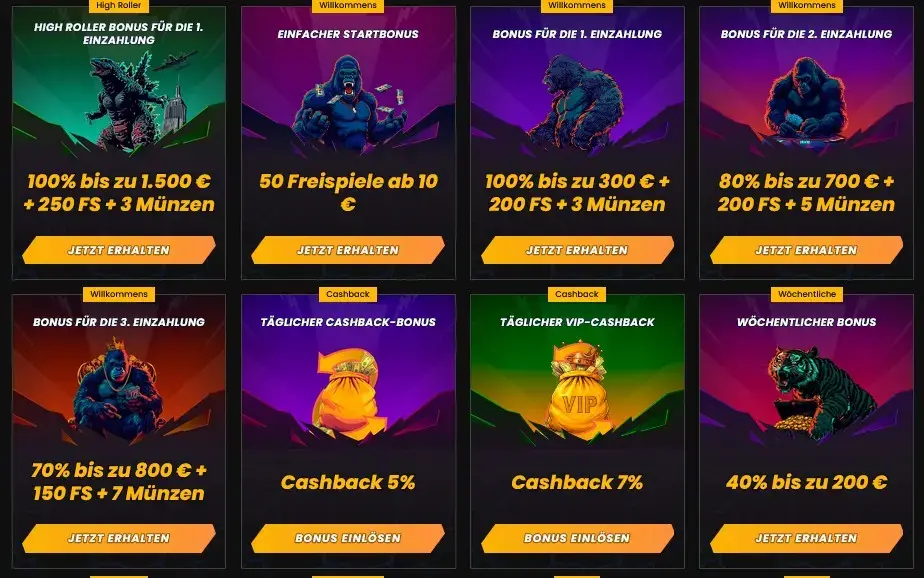 Boni und Promotionen bei Wild Tokyo Casino