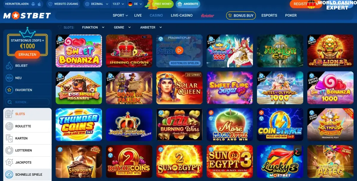 Spielauswahl im MOSTBET Online Casino Spielauswahl im MOSTBET Online Casino