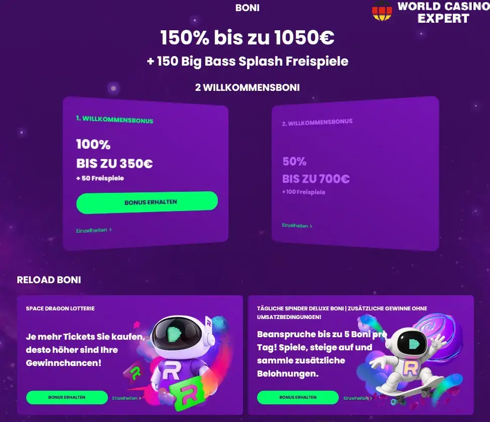 Casino Rocket Boni und Promotionen