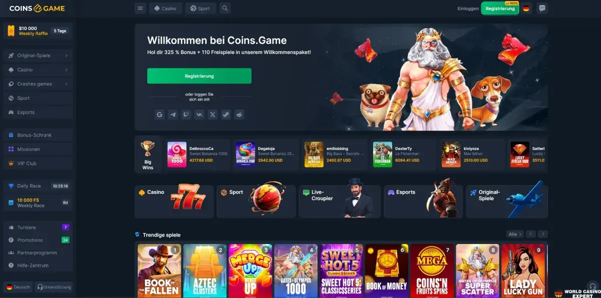 Einführung zum Coins.Game Online Casino