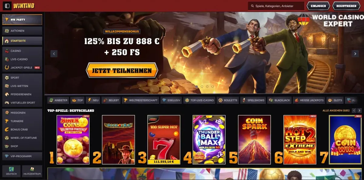 Wintino Casino Erfahrungen 2026: Bonus, Spiele, Zahlungen und Sportwetten Wintino Casino Erfahrungen 2026: Bonus, Spiele, Zahlungen und Sportwetten