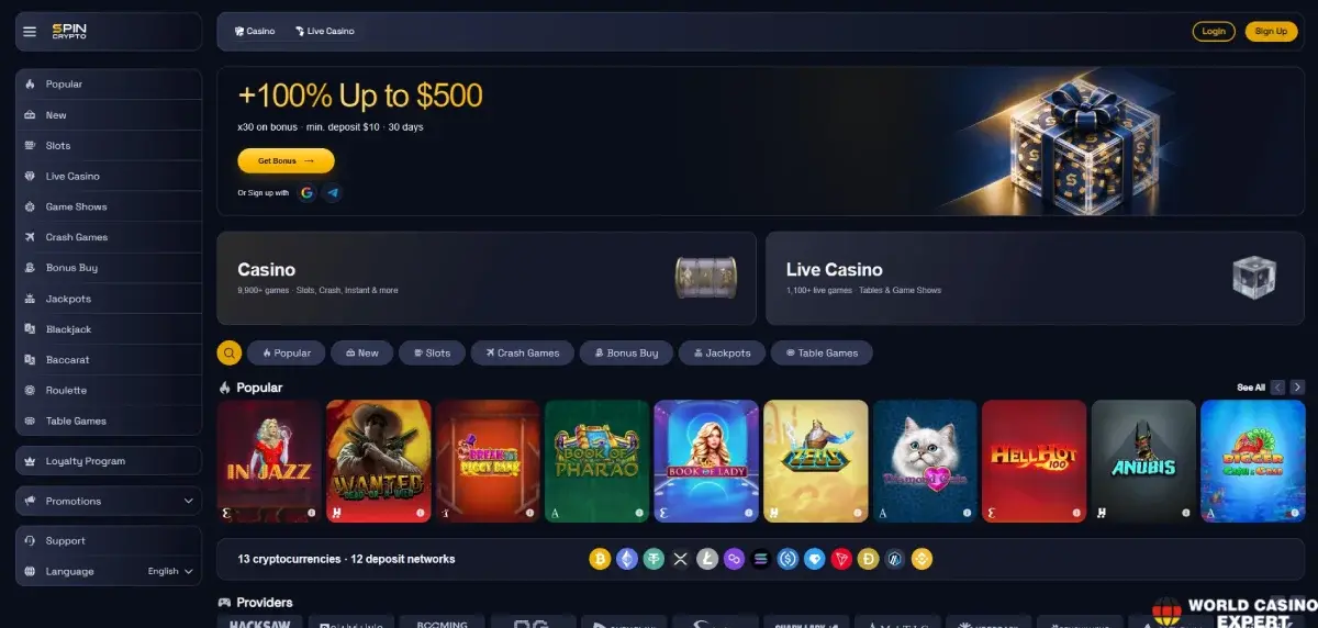 SpinCrypto Casino im Test: Krypto-Glücksspiel, Bonusbedingungen und Lizenzstatus