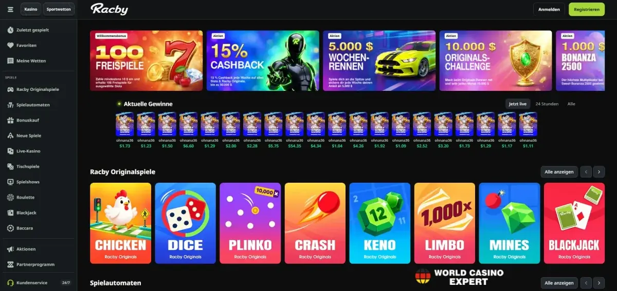 Racby Casino Erfahrungen und Test: Analyse zu Bonus, Spielen und Krypto-Auszahlungen Racby Casino Erfahrungen und Test: Analyse zu Bonus, Spielen und Krypto-Auszahlungen