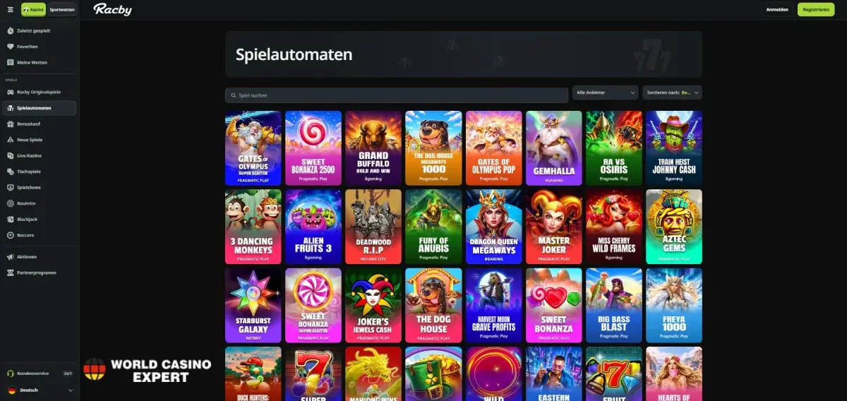 Spiele im Racby Casino Spiele im Racby Casino