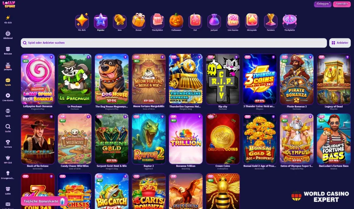 Spiele im LollySpins Casino