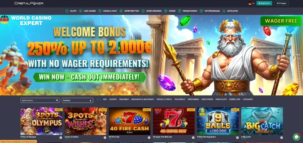 CristalPoker Casino Erfahrungen und Test: Bonus, Spiele und Auszahlung im Überblick