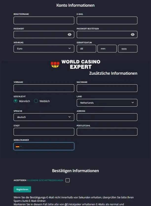 Registrierung und Verifizierung