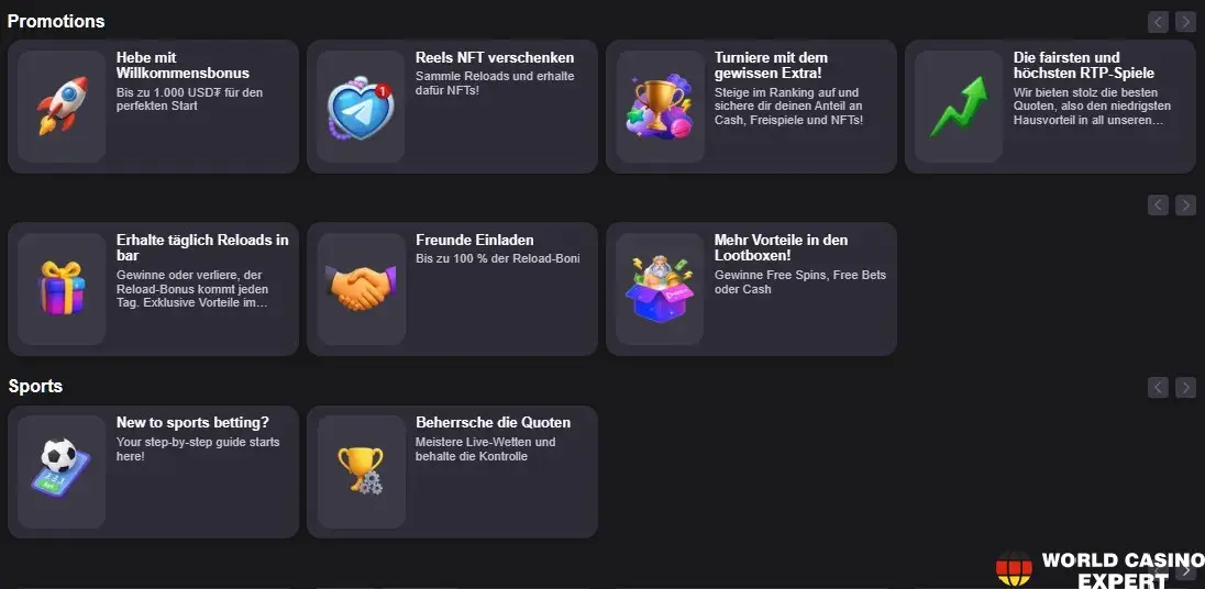 Reels Casino Bonus und Aktionen